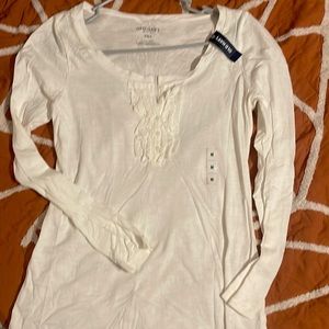 Brand New Old Navy White Long Sleeve Tee Size Medium